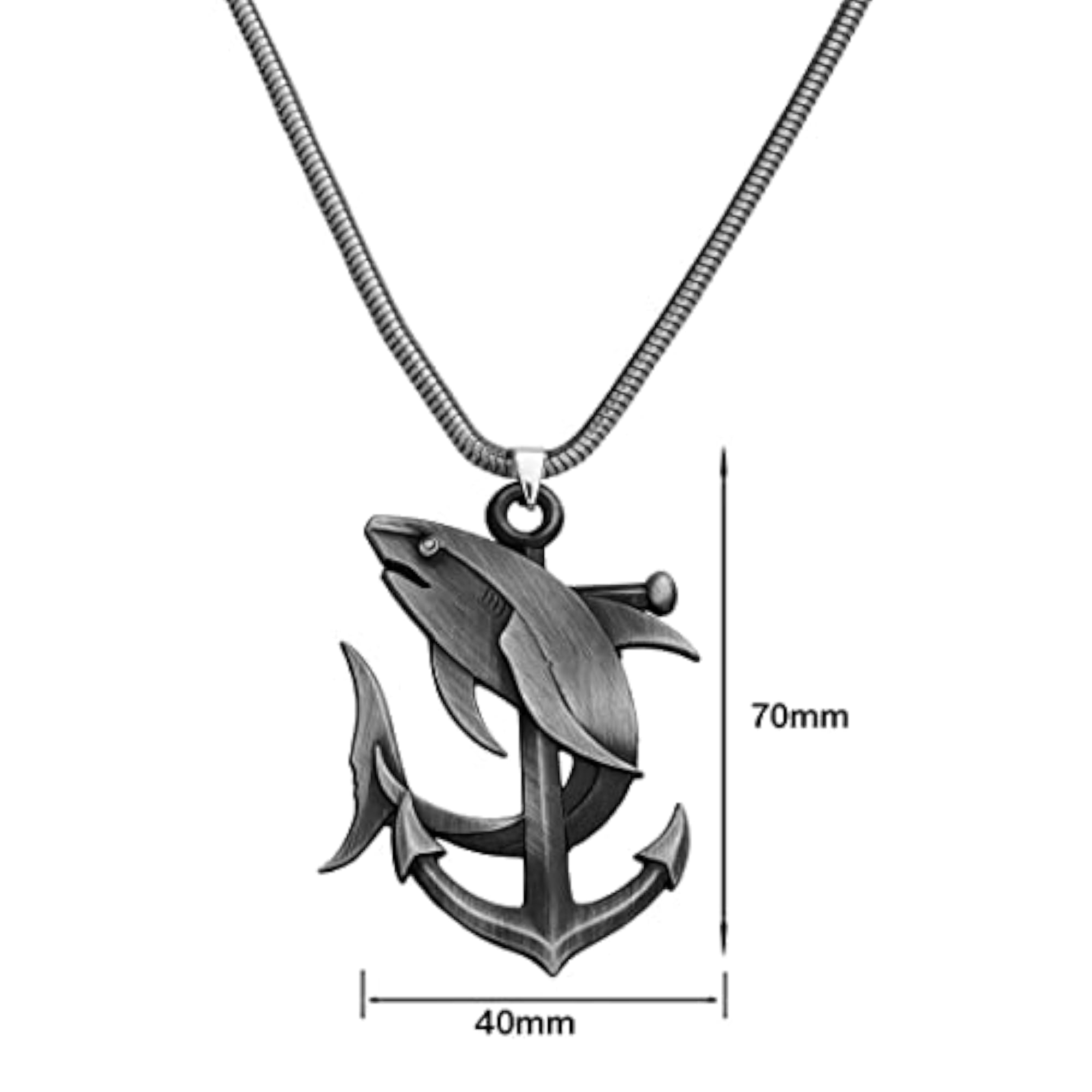 Ocean Nautical Anchor Dolphin Pendant Necklace